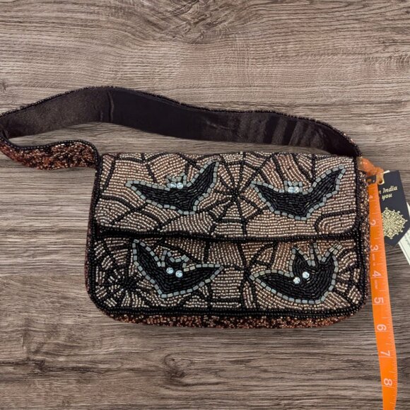 NWT VIRAL Beaded Bat & Spider Web Bag TJ MAXX - Picture 3 of 15